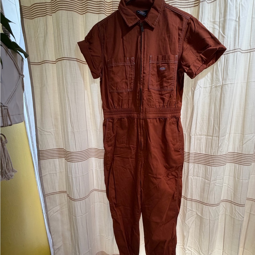 Dickies Rust Orange Short Sleeve Jumpsuit
